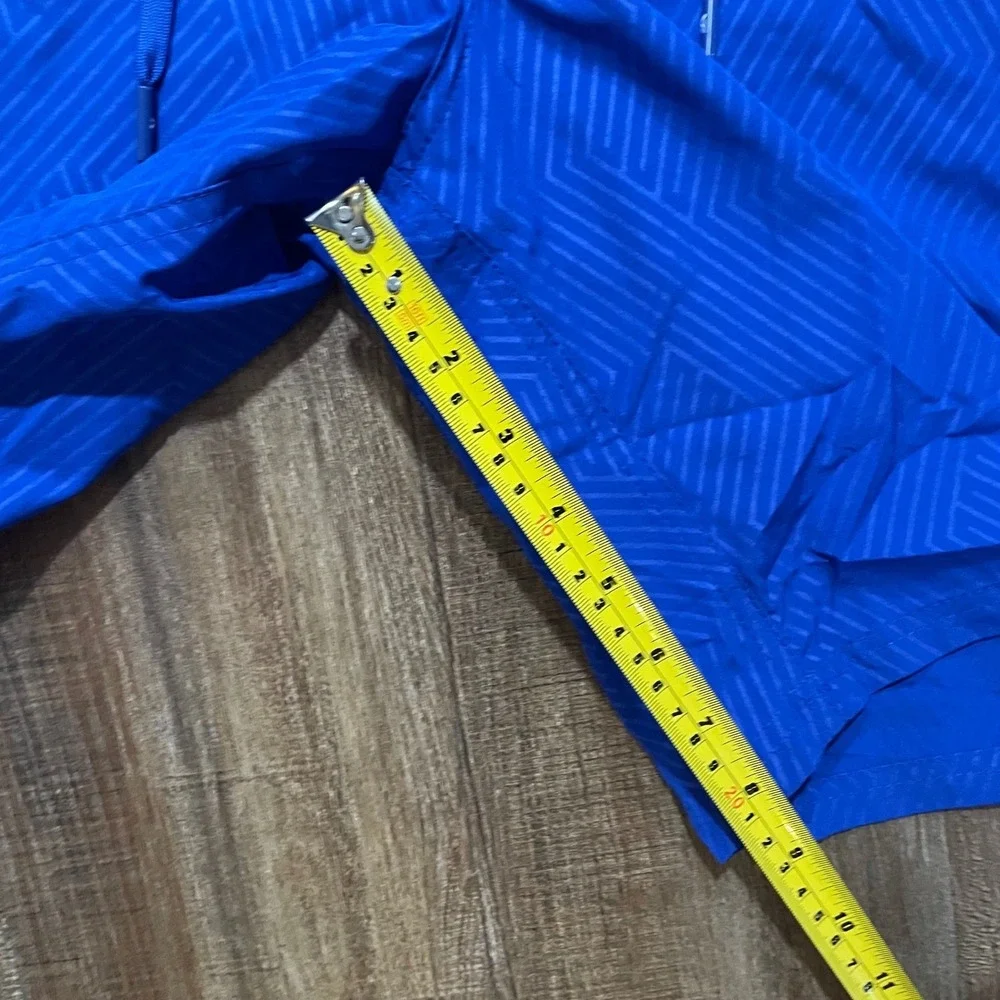 ZeroXposur Mens Blue Geometric Swim Trunks Board Shorts‎ Size Large Cargo Pocket
